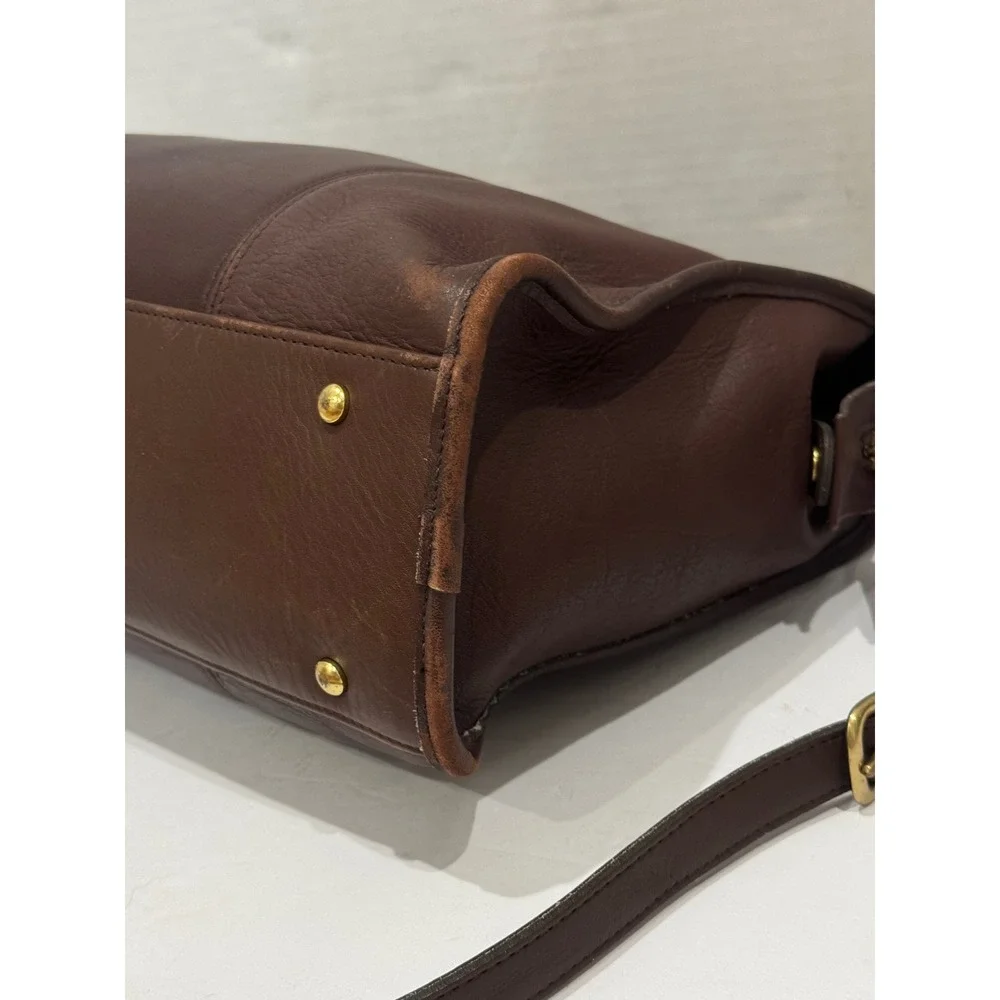 Vintage Coach Large Shopper Laptop Bag Mahogany Brown Leather 9995 USA Top Zip
